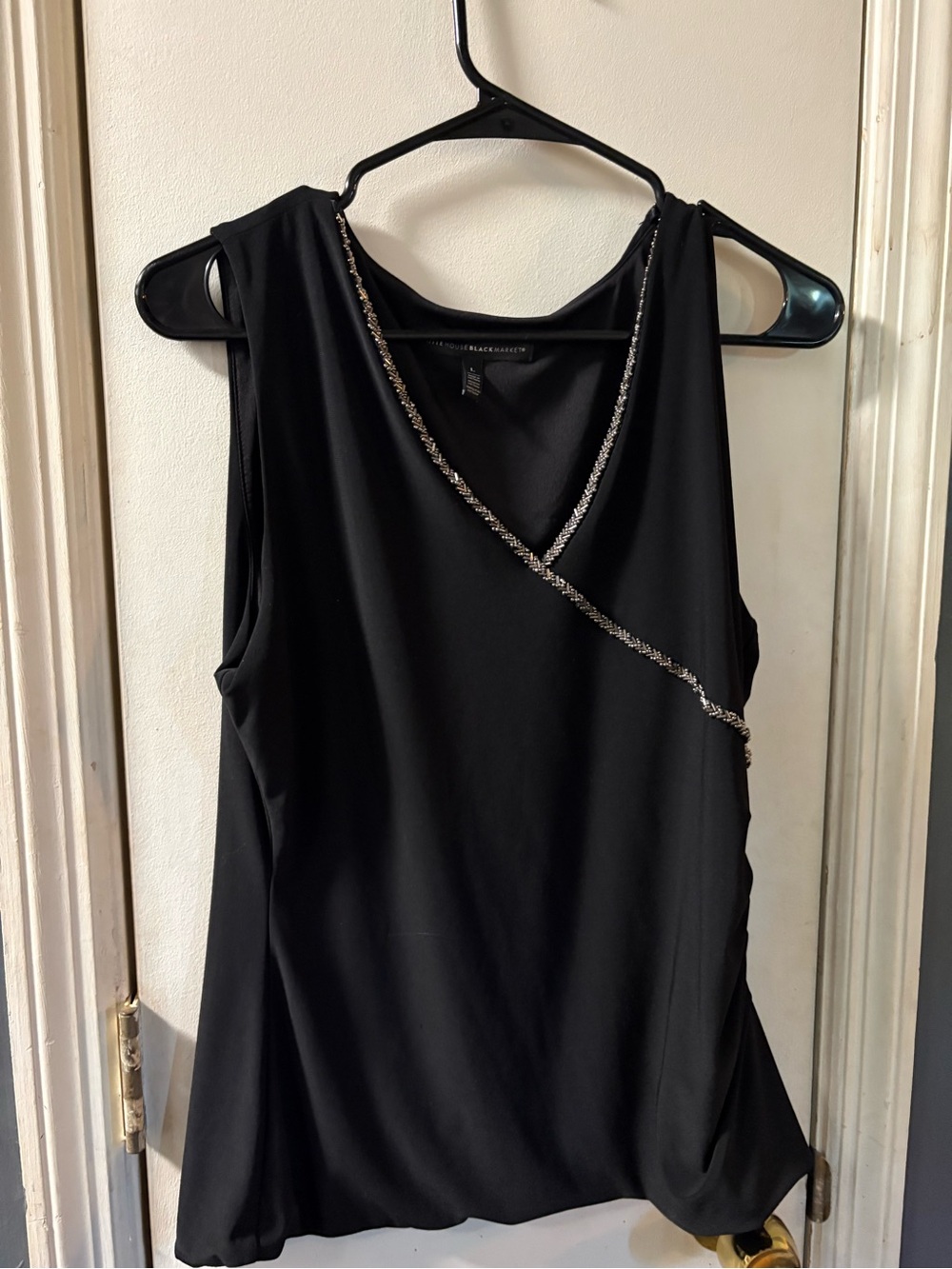 White House Black Market Black top Embellished size L